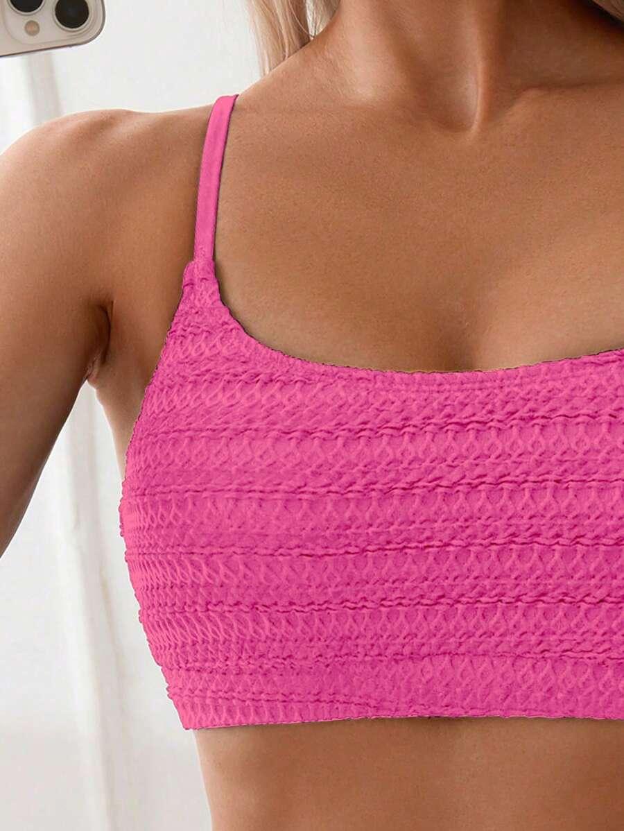 SHEIN RÓŻOWY DWUCZĘŚCIOWY KOSTIUM KĄPIELOWY S09__XL
