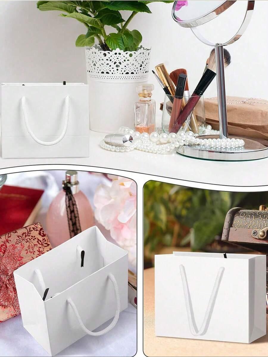 SHEIN BIAŁE TOREBKI PREZENTOWE 5-PACK S07__12X10CM