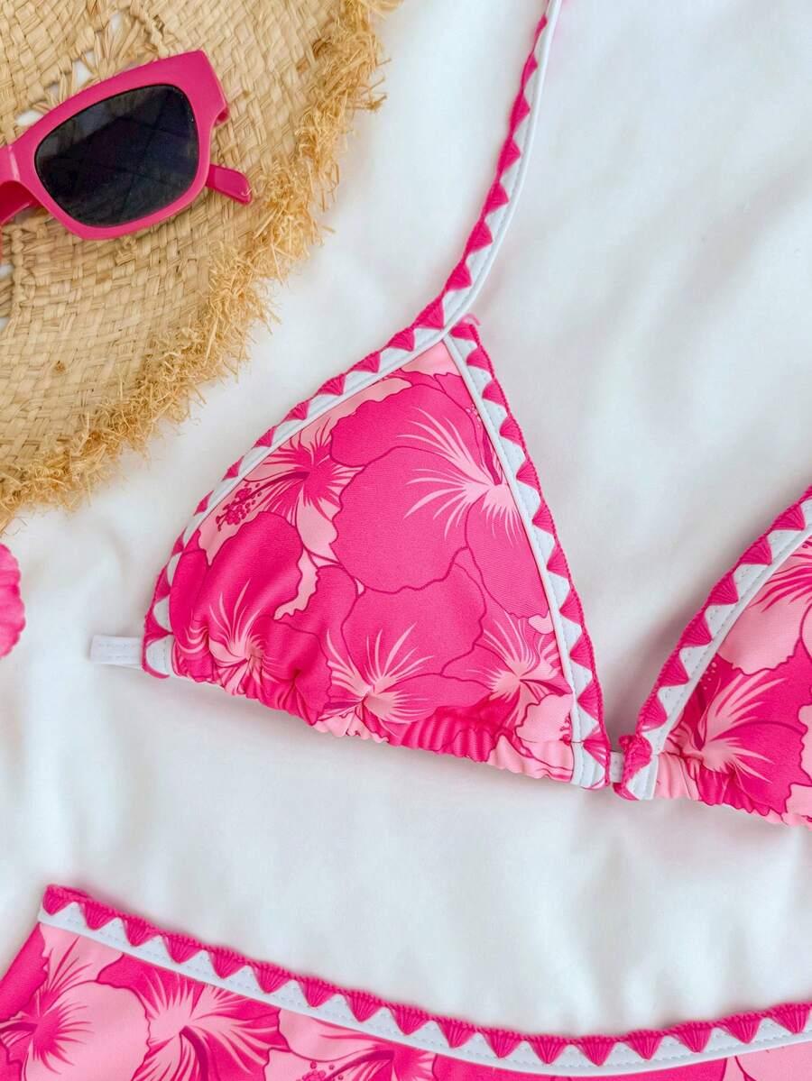 SHEIN DWUCZĘŚCIOWY STRÓJ KĄPIELOWY WZÓR KWIATY S09__164/170