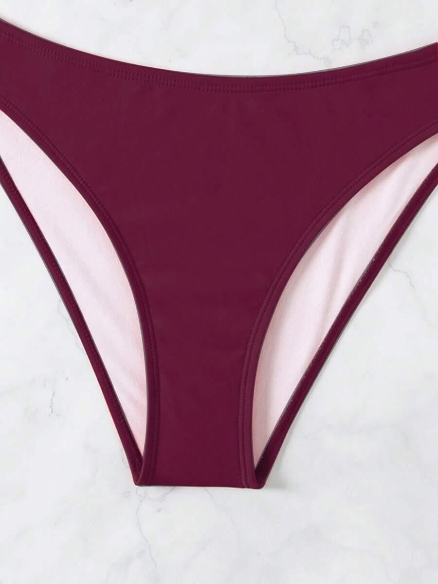 SHEIN BORDOWY KOSTIUM KĄPIELOWY S09__XS