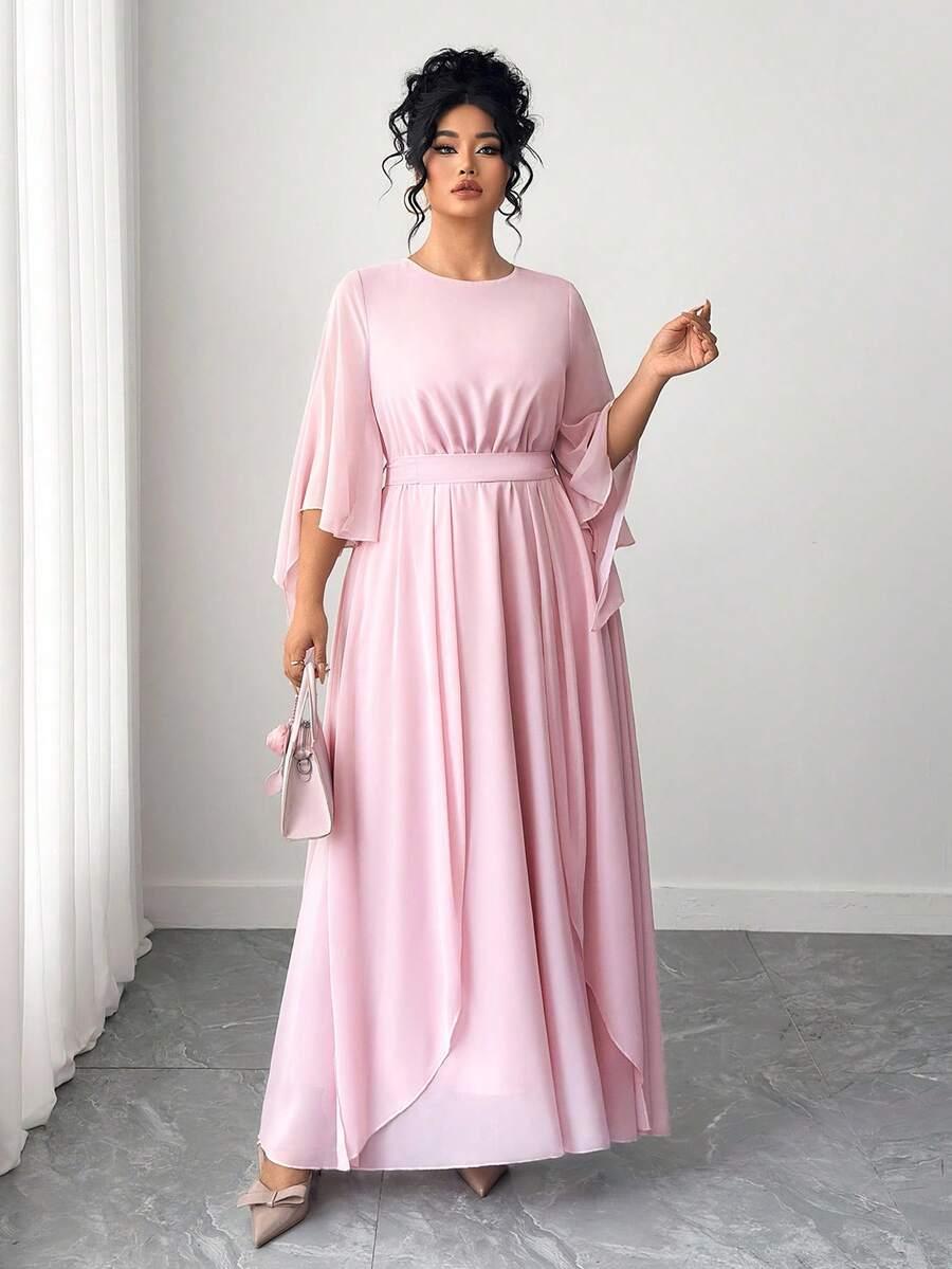 SHEIN RÓŻOWA MAXI SUKIENKA S06__48