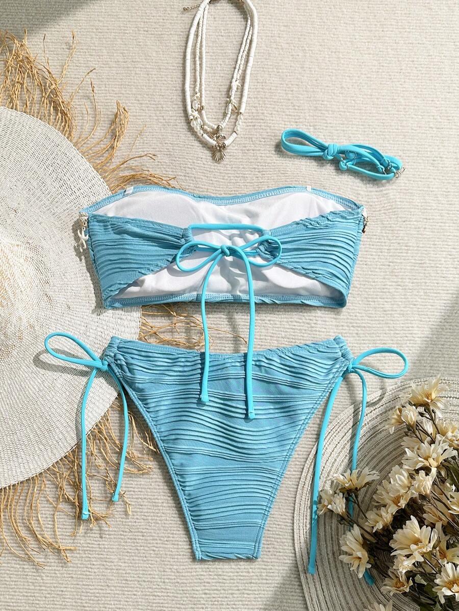 SHEIN NIEBIESKI STRÓJ KĄPIELOWY S09__L
