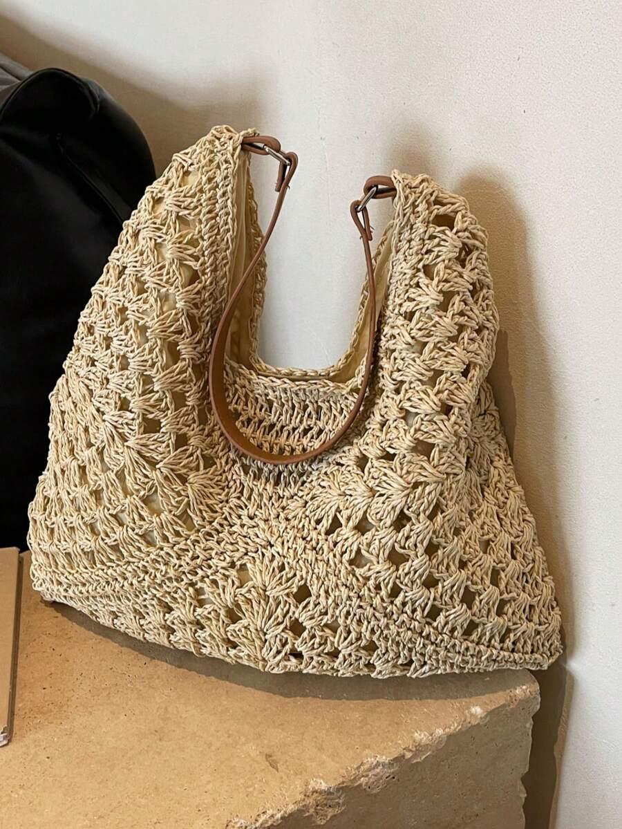 SHEIN BEŻOWA TOREBKA NA RAMIĘ S07__26X36X7