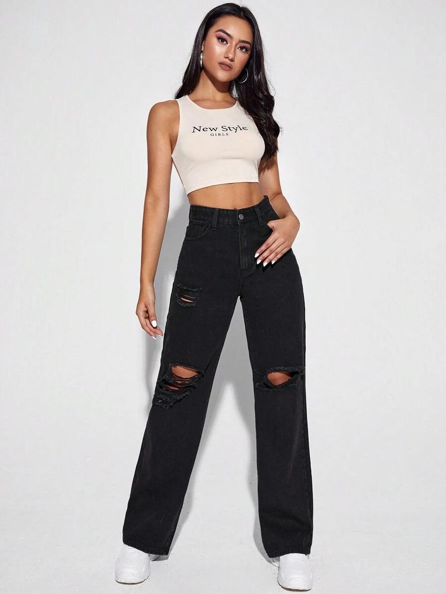 SHEIN CZARNE SPODNIE JEANS S06__XL