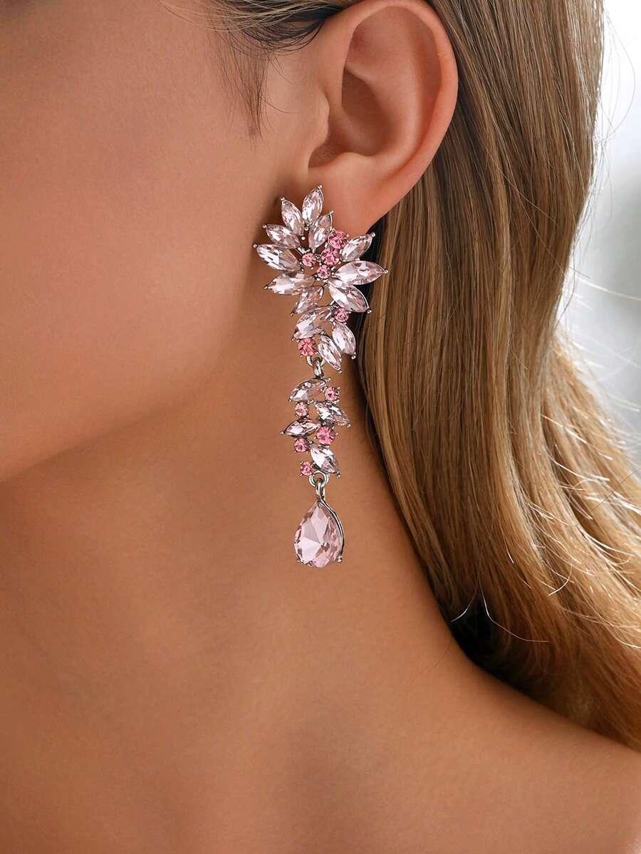 SHEIN RÓŻOWE WISZĄCE KOLCZYKI S07__2,5X8,2CM
