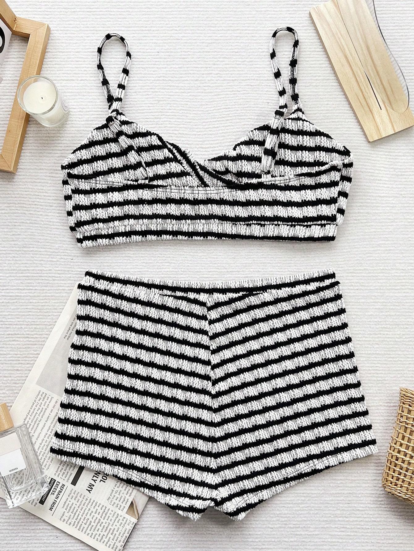 SHEIN DWUCZĘŚCIOWY STRÓJ KĄPIELOWY PASKI S09__S