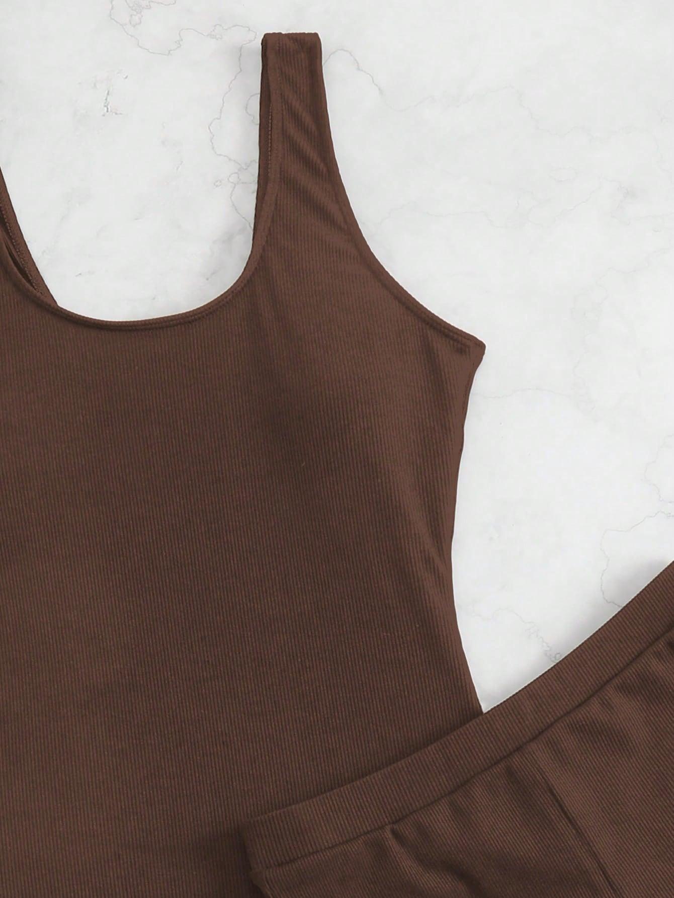 SHEIN DWUCZĘŚCIOWY STRÓJ KĄPIELOWY SPODENKI PK01__S