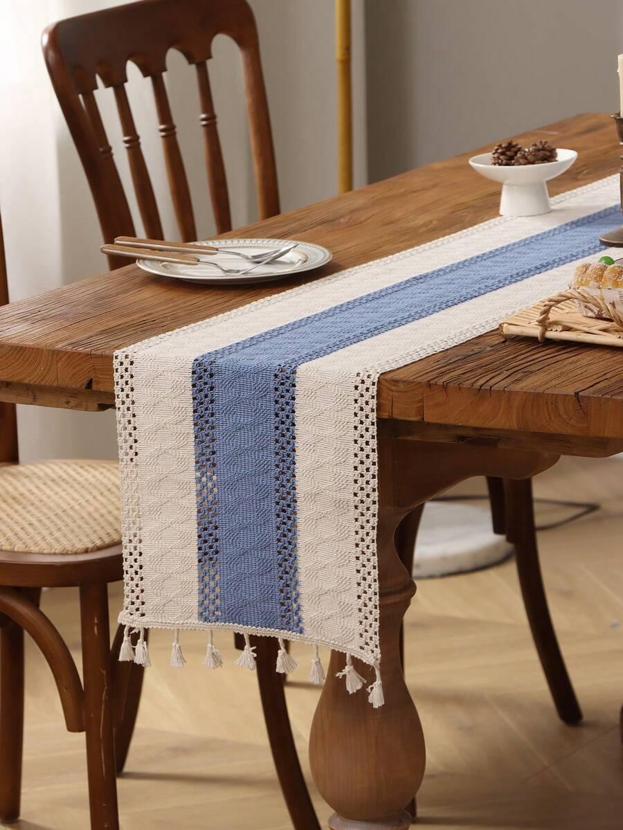 SHEIN BIEŻNIK NA STÓŁ Z FRĘDZLAMI S07__30X120