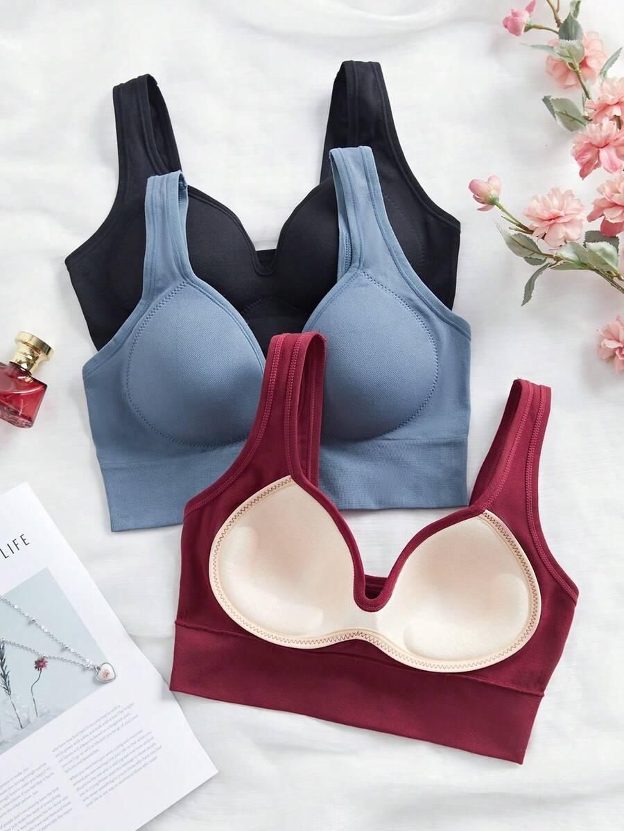 SHEIN BIUSTONOSZ PÓŁUSZTYWNIANY 3-PACK S09__M