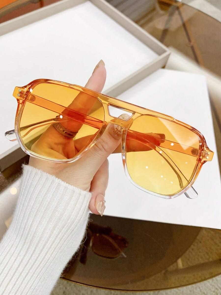 SHEIN POMARAŃCZOWE OKULARY PRZECIWSŁONECZNE S07
