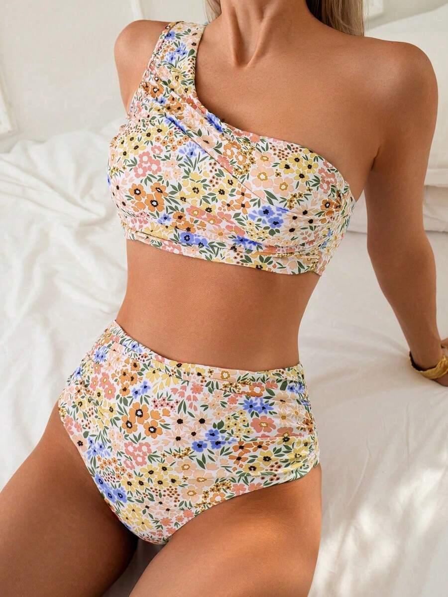 SHEIN DWUCZĘŚCIOWY STRÓJ KĄPIELOWY WZÓR KWIATY S09__S
