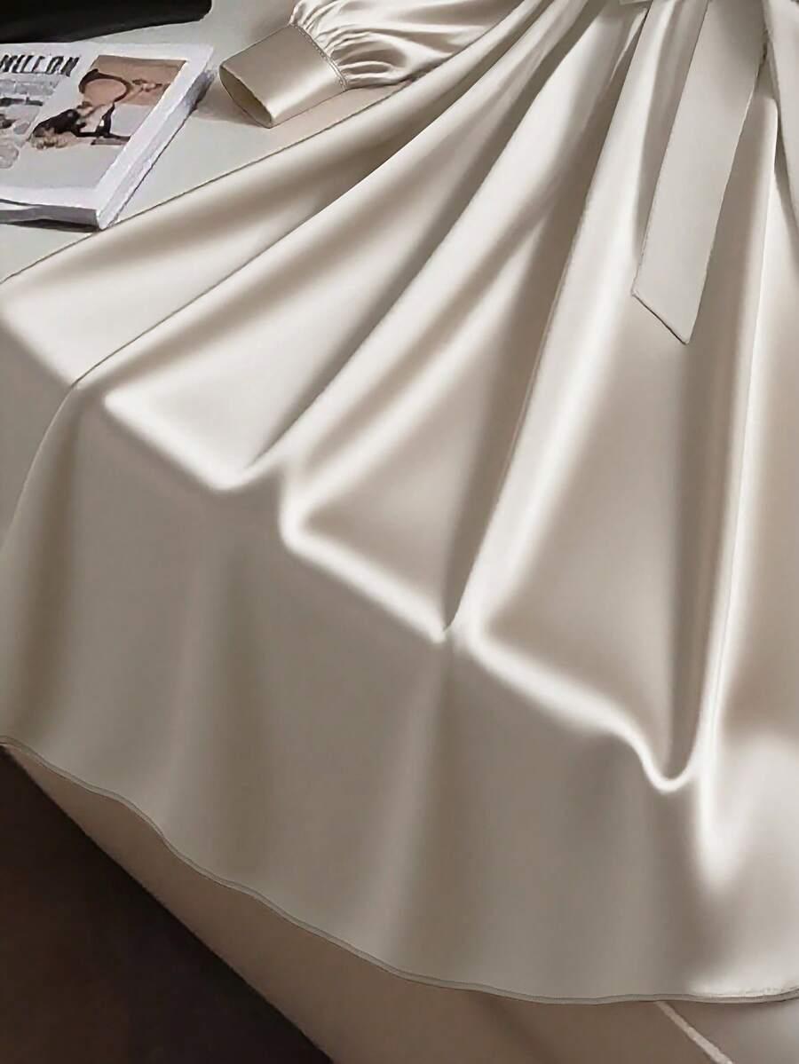 GLOWEVE CURVE KREMOWA SATYNOWA MAXI SUKIENKA S06__52