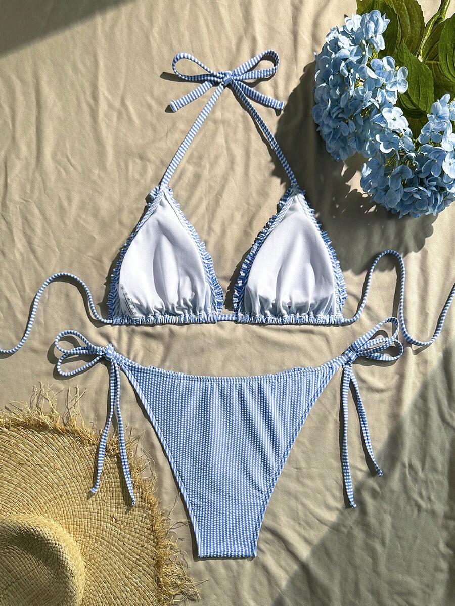 SHEIN NIEBIESKI DWUCZĘŚCIOWY STRÓJ KĄPIELOWY S09__50
