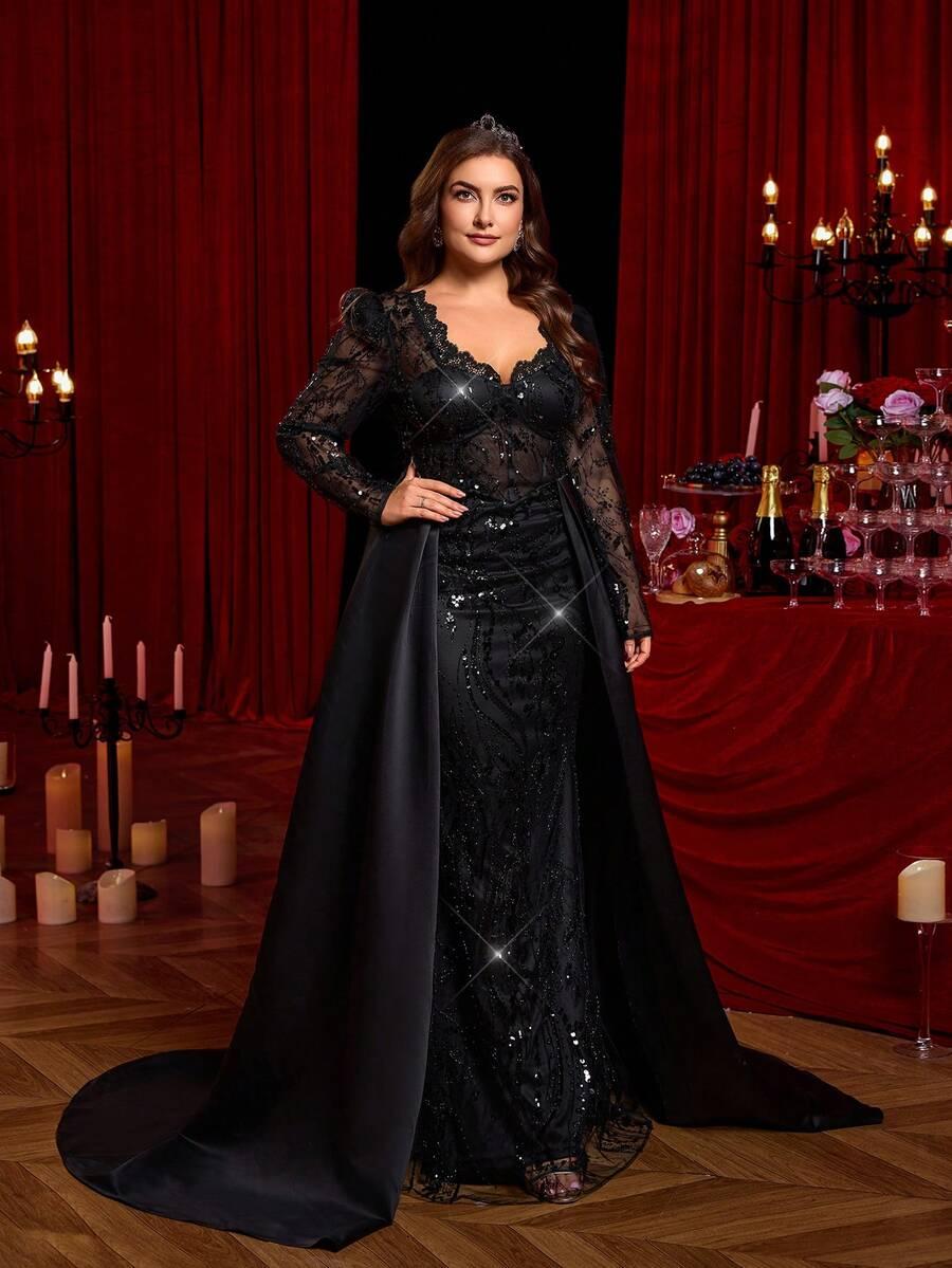 GLAMRAE CZARNA MAXI SUKIENKA S06__46