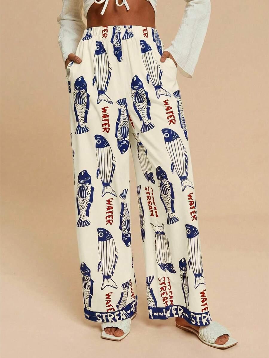 TRAVACHIC SPODNIE PROSTA NOGAWKA PRINT S06__XL