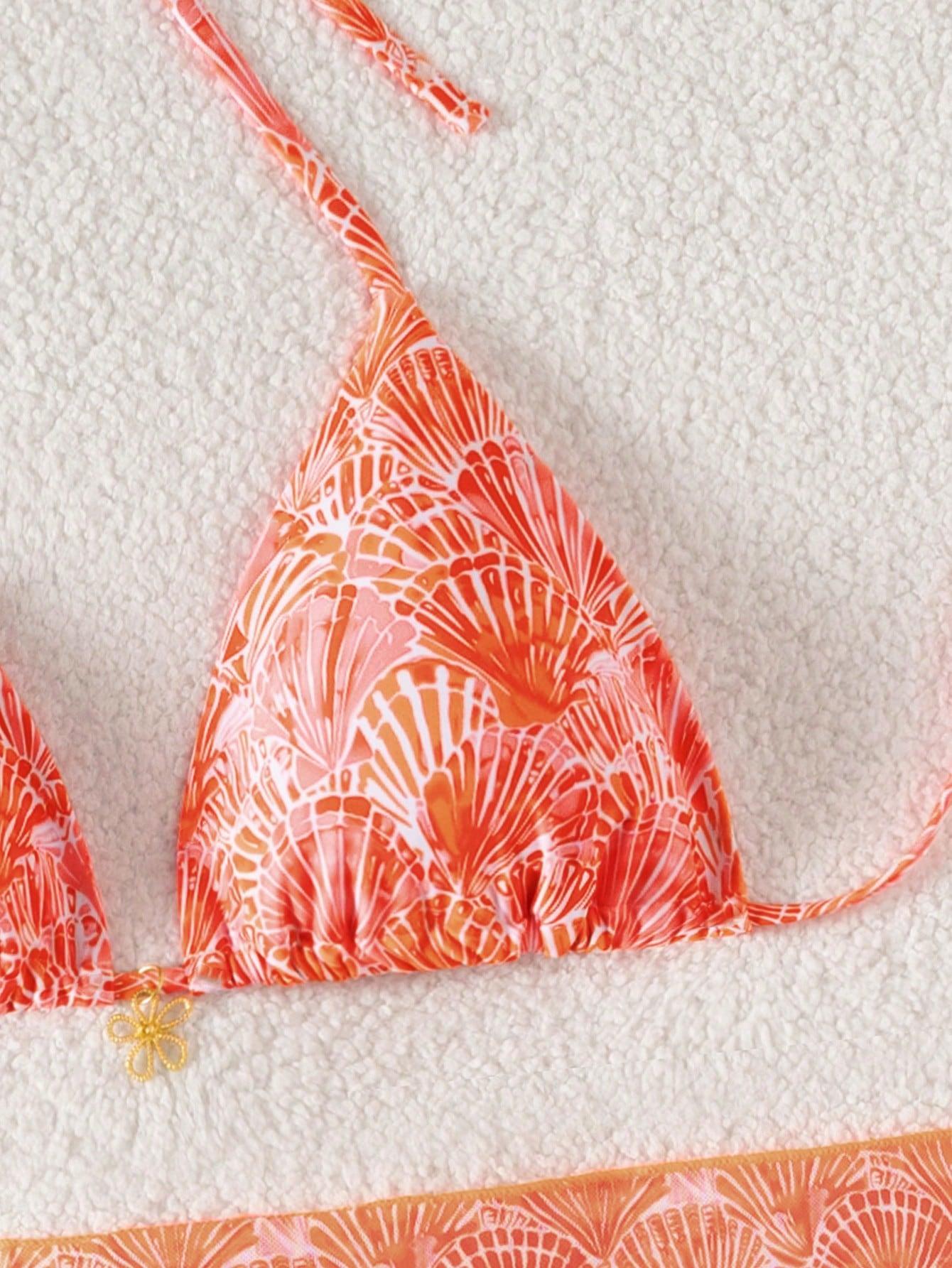 SHEIN POMARAŃCZOWY SARONG WIĄZANIE S09__S