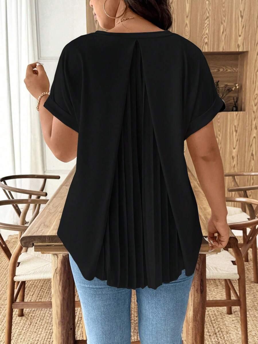SHEIN CZARNA BLUZKA KRÓTKI RĘKAW S06__46