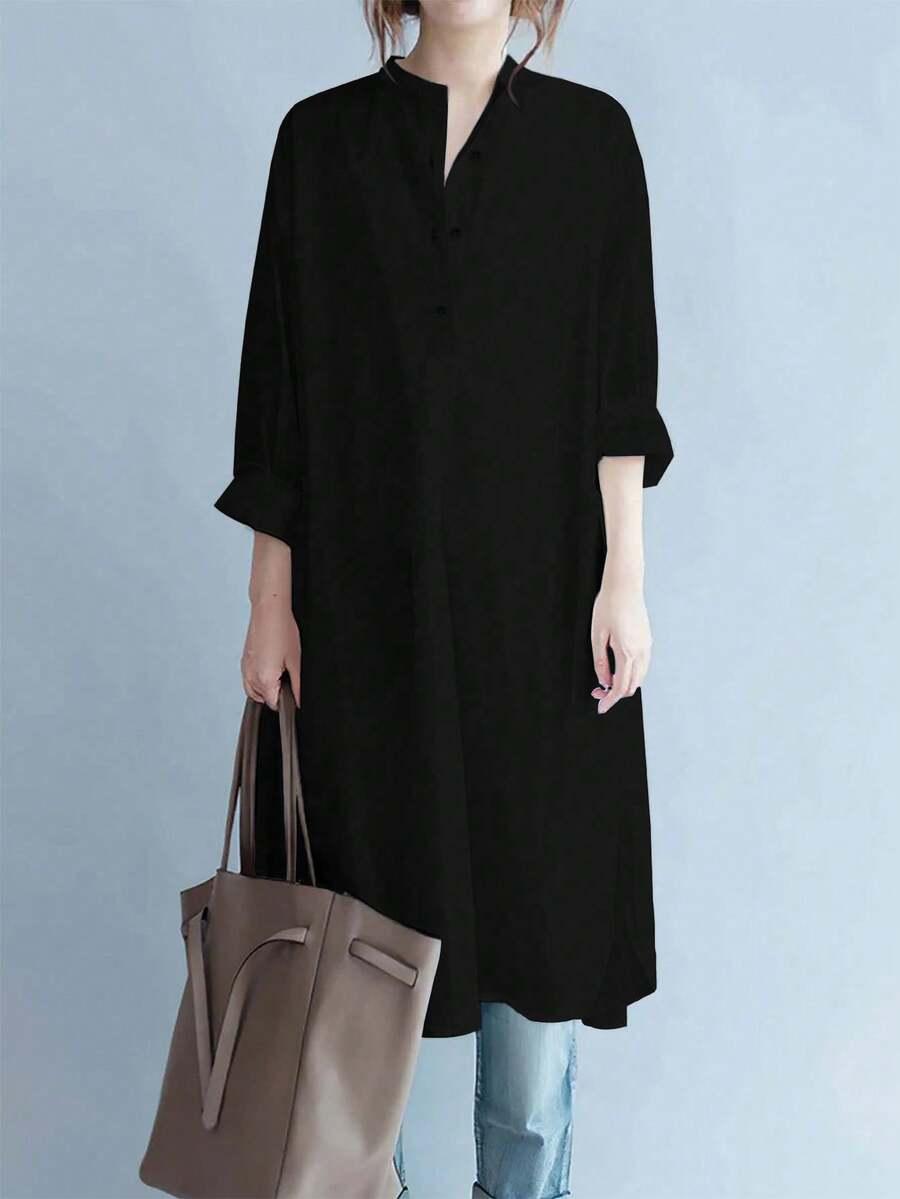 SHEIN CZARNA KOSZULA DŁUGI RĘKAWA S06__48