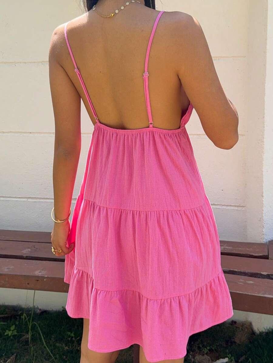SHEIN RÓŻOWA MINI SUKIENKA S06__S