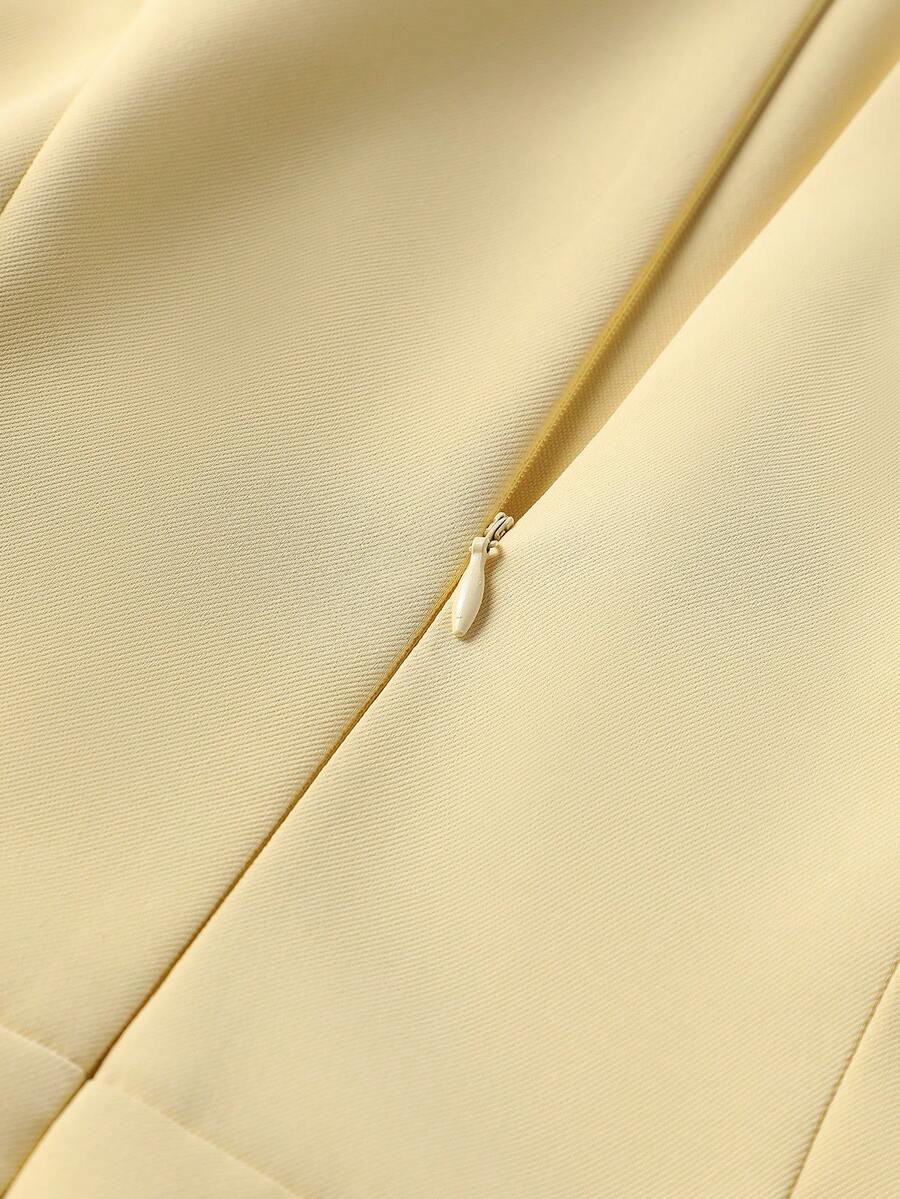 SHEIN ŻÓŁTA MAXI SUKIENKA ŁĄCZENIE PK01__M