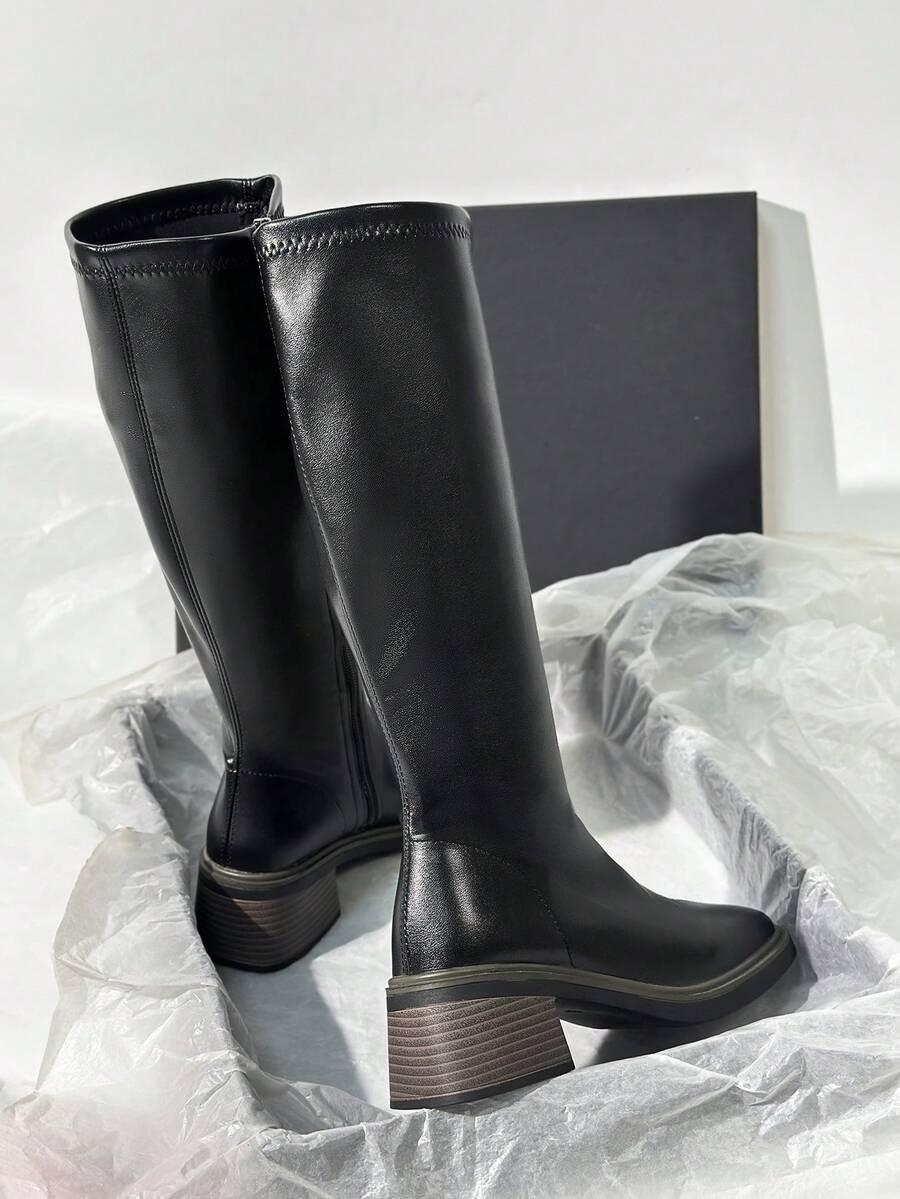 SHEIN CZARNE KOZAKI IMITACJA SKÓRY W01__40,5