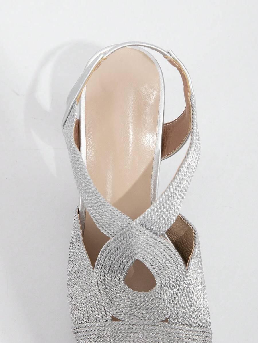 SHEIN SREBRNE SANDAŁY OBCAS S06__38