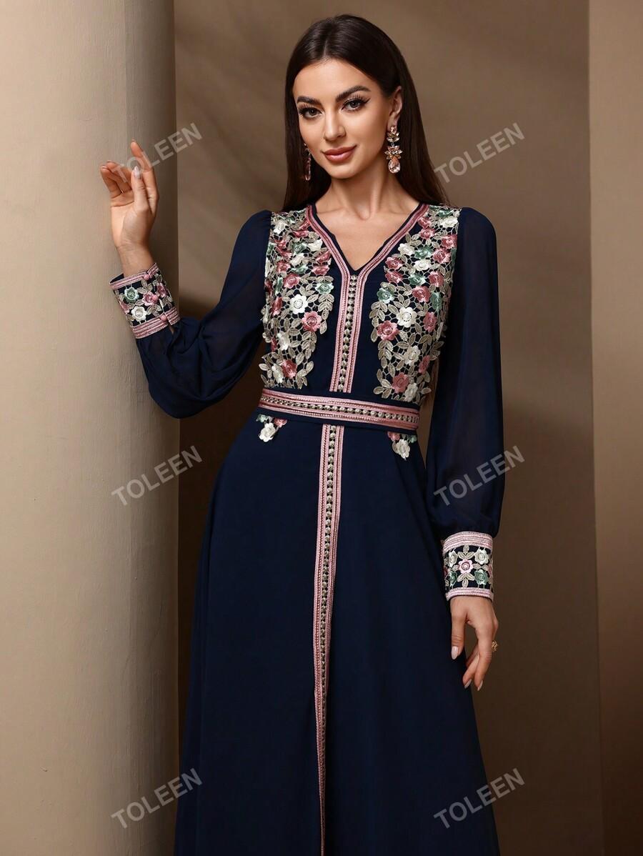 SHEIN GRANATOWA MAXI SUKIENKA S06__S