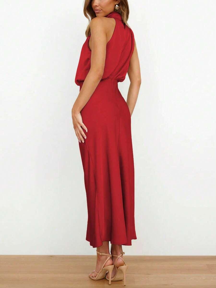 SHEIN CZERWONA SUKIENKA MARSZCZENIA S06__M
