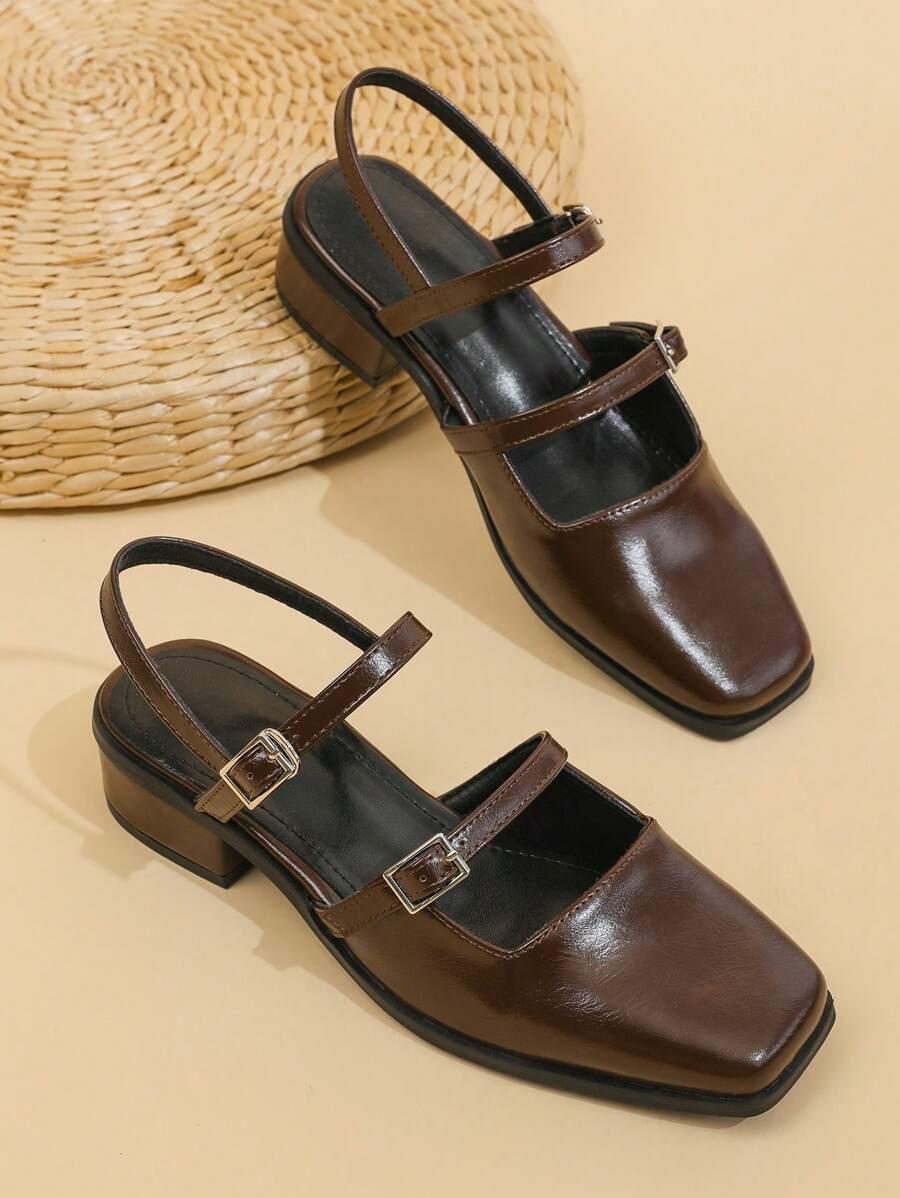 SHEIN BRĄZOWE CZÓŁENKA NA OBCASIE S06__38