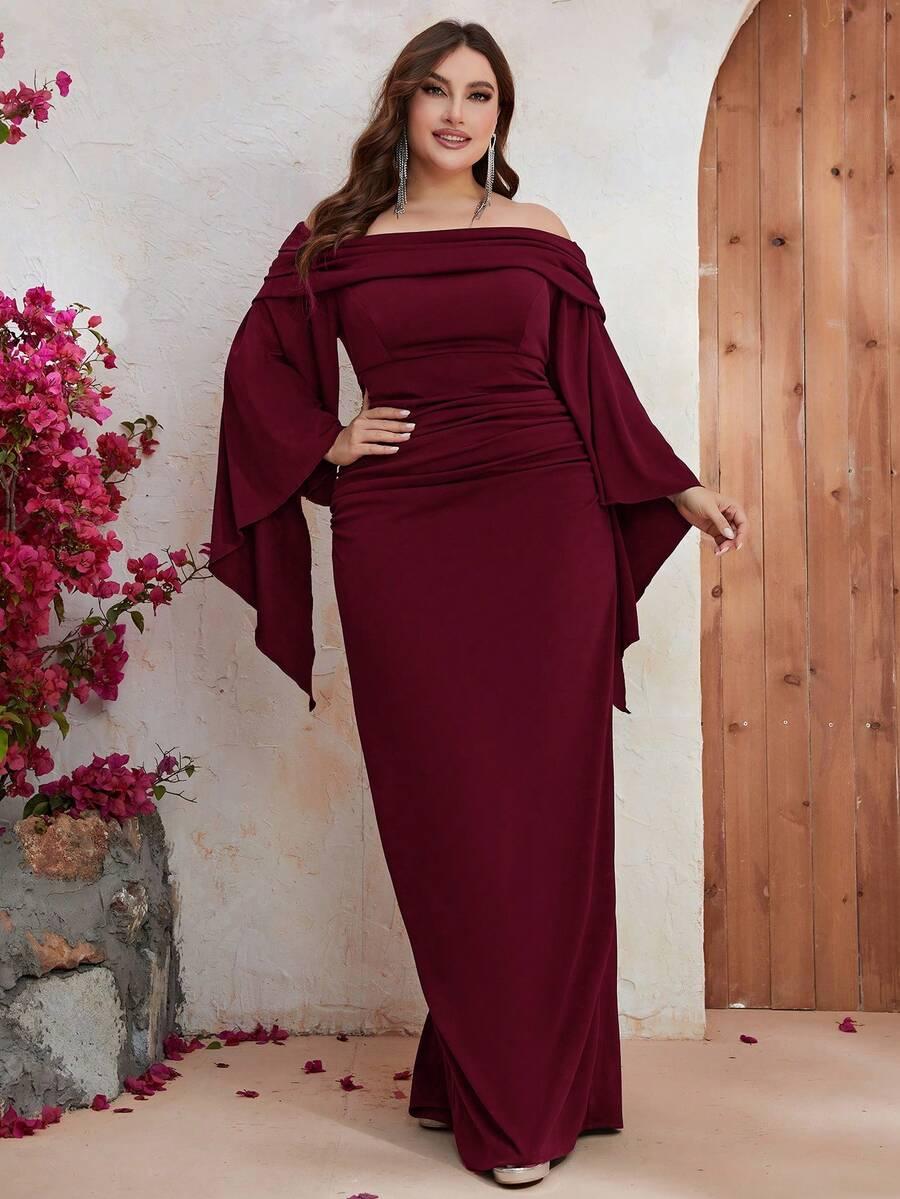 GIFFNISETI BORDOWA MAXI SUKIENKA ODKRYTE RAMIONA FALBANY PK01__46