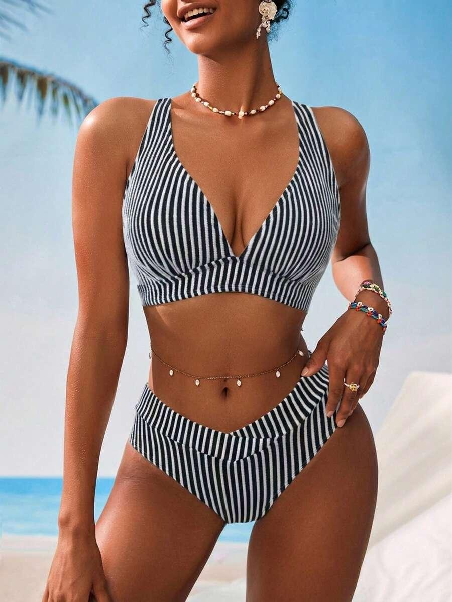 SWIM VCAY DWUCZĘŚCIOWY STRÓJ KĄPIELOWY PASKI S09__L