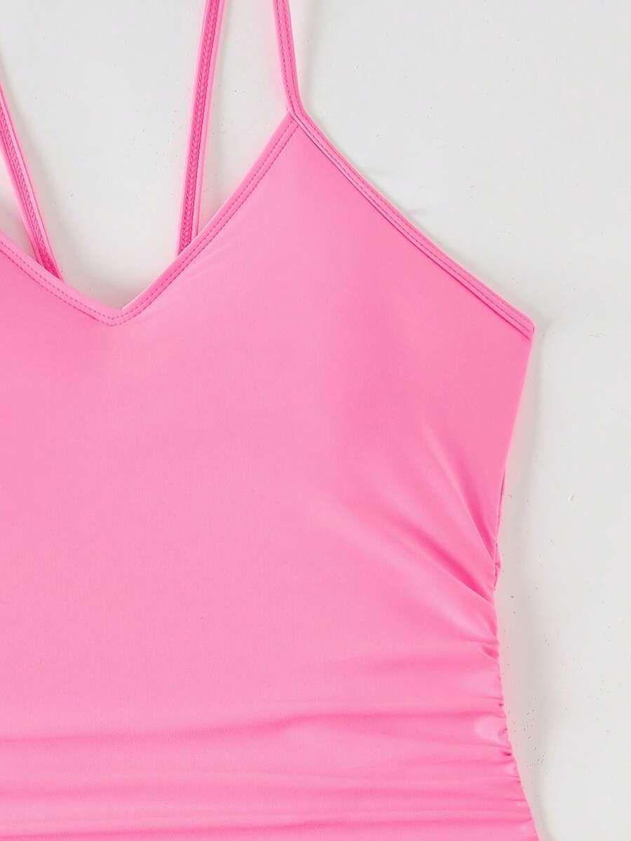 SHEIN RÓŻOWY JEDNOCZĘŚCIOWY STRÓJ KĄPIELOWY S06__M