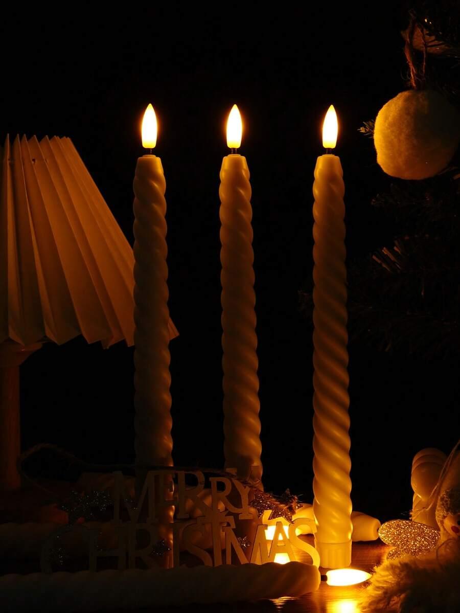 SHEIN BIAŁE ŚWIECE LED 3SZT S07
