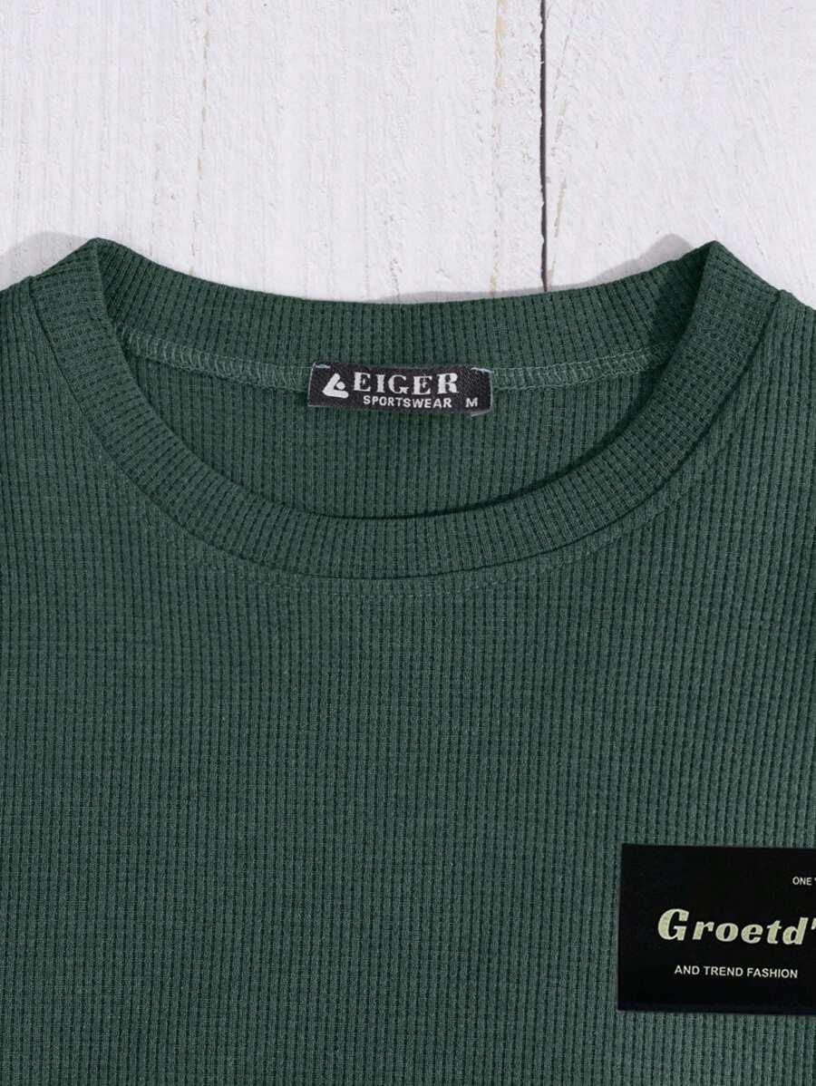 SHEIN ZIELONY KOMPLET BLUZKA KRÓTKIE SPODENKI S06__M