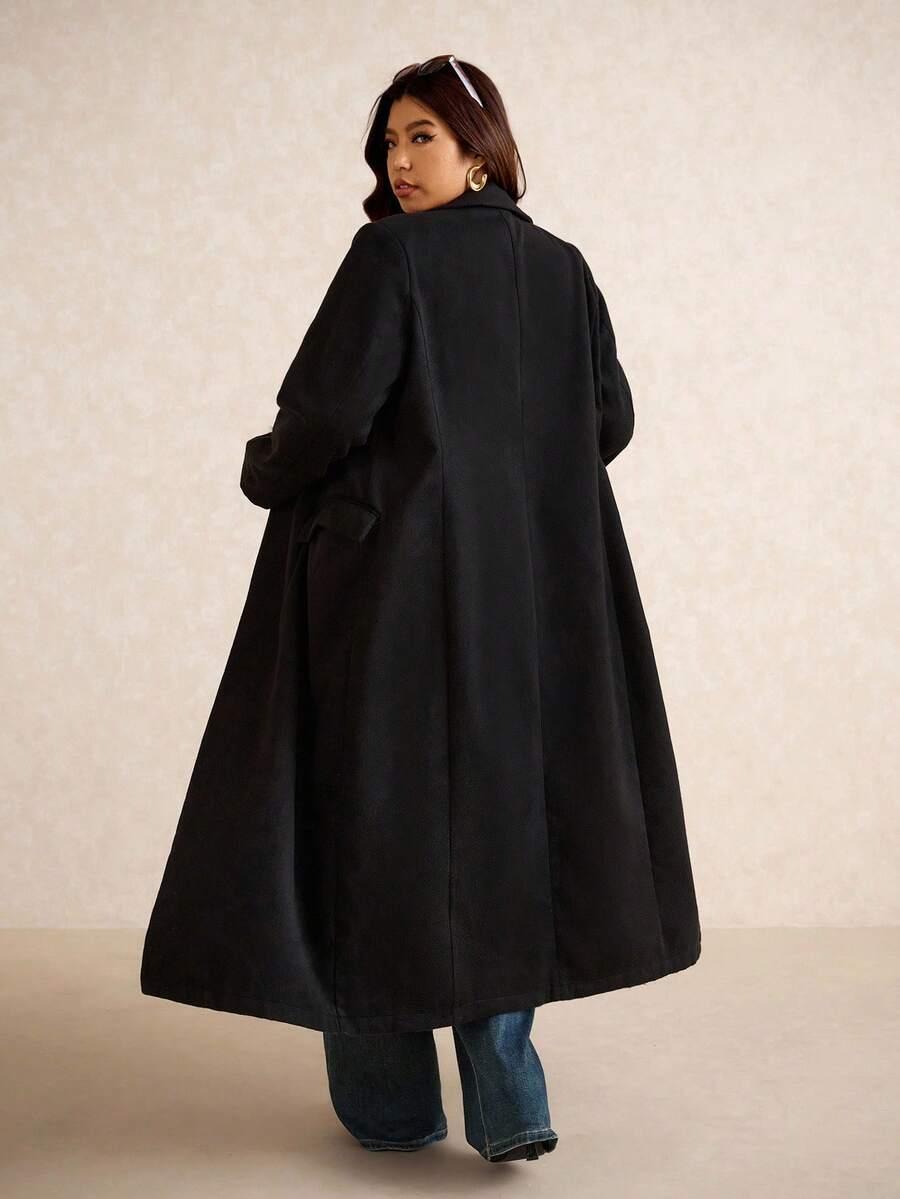SHEIN CZARNY PŁASZCZ GUZIKI S06__52