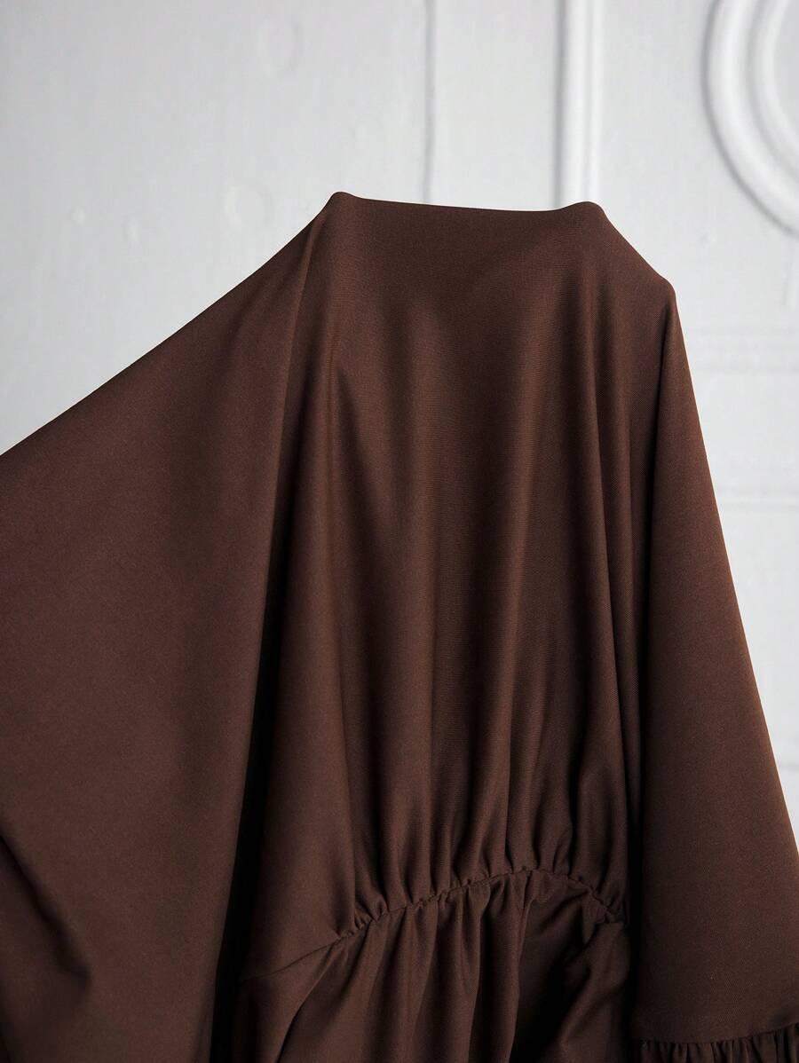 SHEIN BRĄZOWA SUKIENKA CIĄŻOWA S06__L