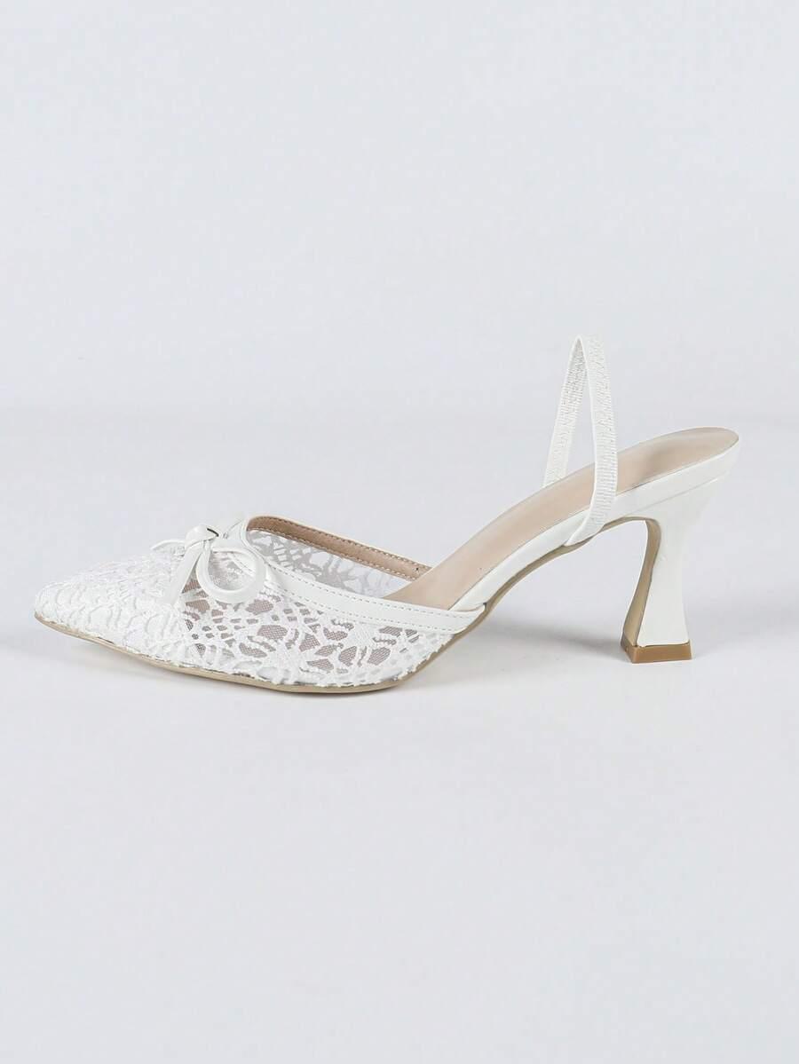 SHEIN KORONKOWE BIAŁE CZÓŁENKA SZPIC KOKARDY PK01__38