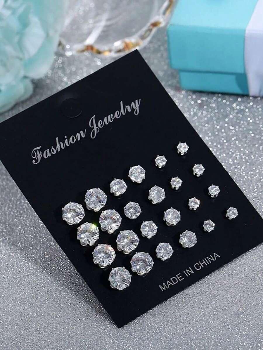 SHEIN SREBRNE KOLCZYKI 12-PACK S07
