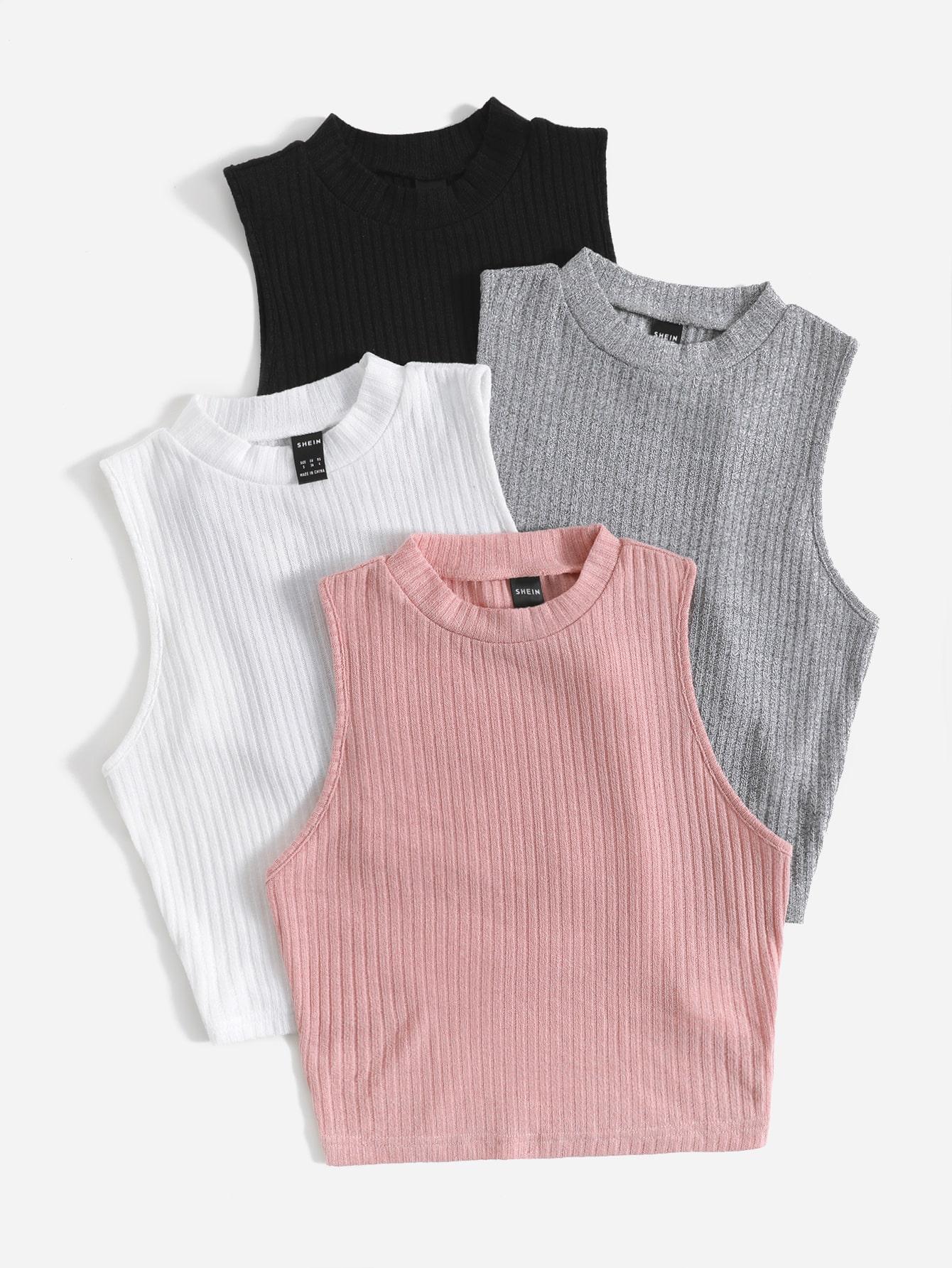 SHEIN TOP PRĄŻKI 4-PACK S06__L