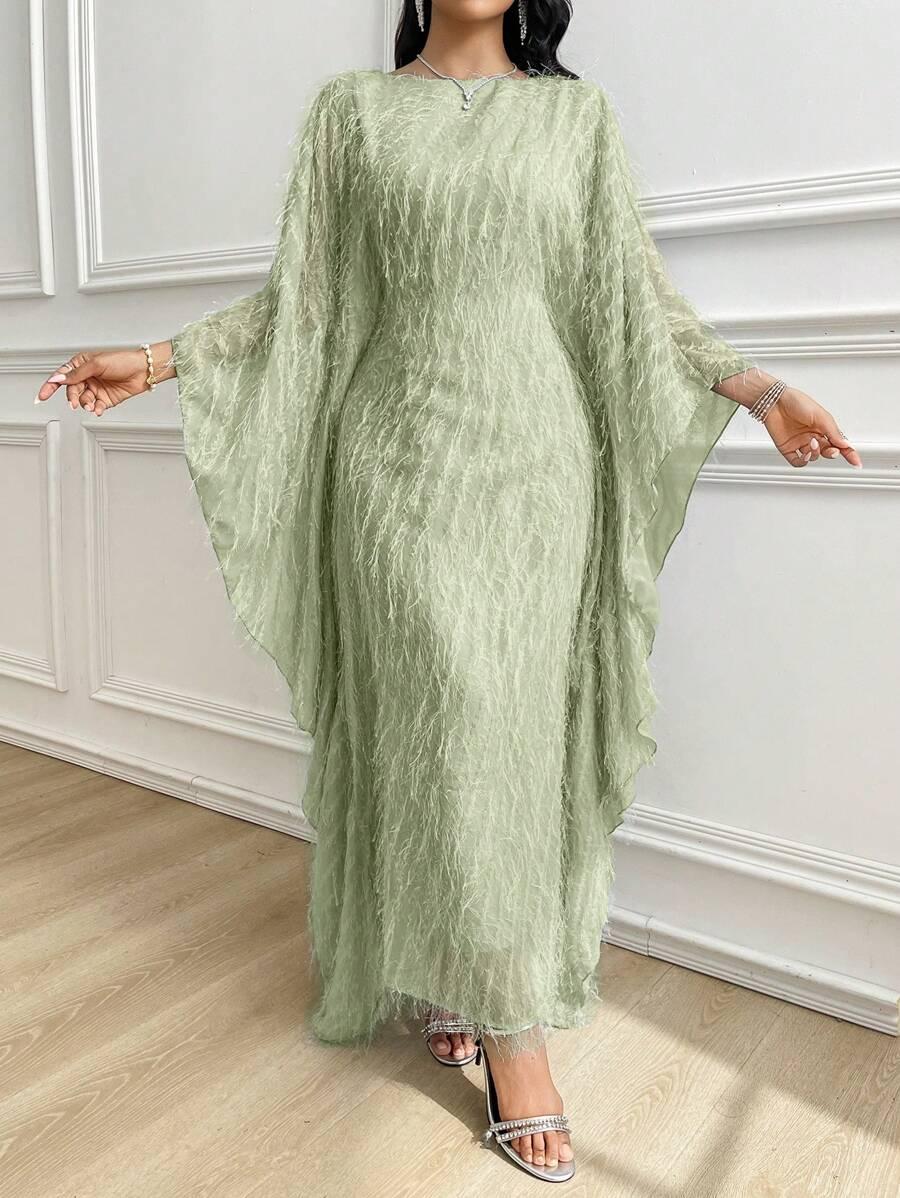 SHEIN ZIELONA MAXI SUKIENKA S06__L