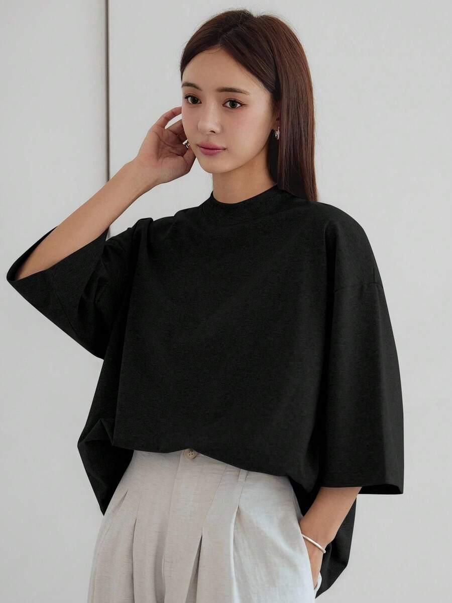 DAZY CZARNY T-SHIRT OVERSIZE S06__L