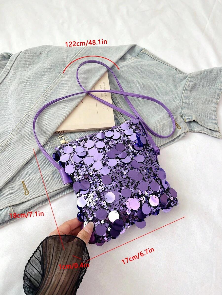 SHEIN FIOLETOWA TOREBKA CEKINY S07__17X18CM