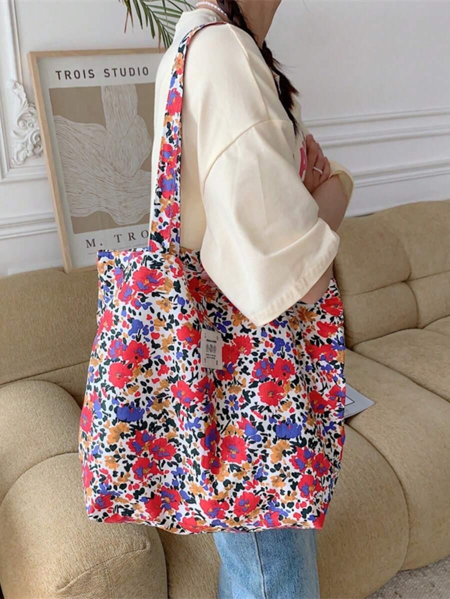 SHEIN TORBA NA RAMIĘ KWIATY S07__44X11X34