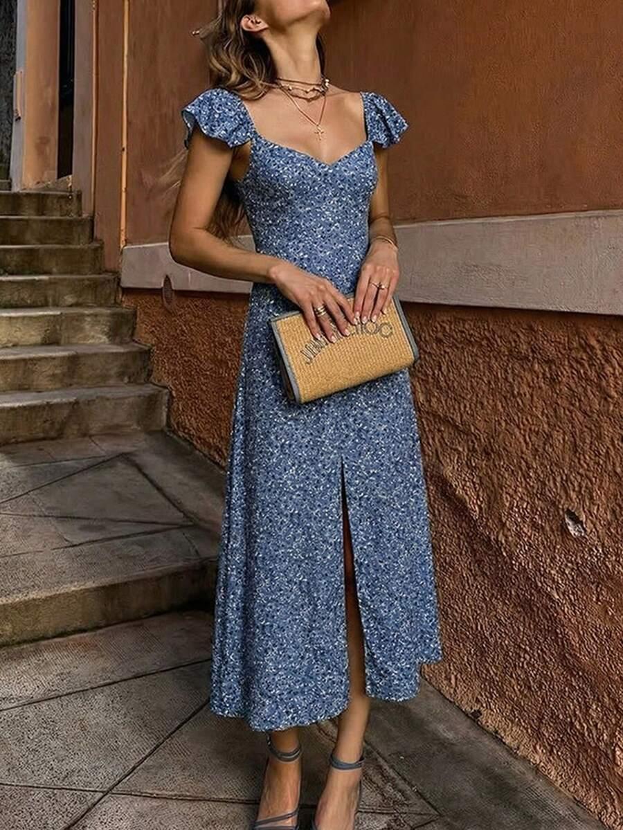 SHEIN NIEBIESKA SUKIENKA KWIATY S06__L