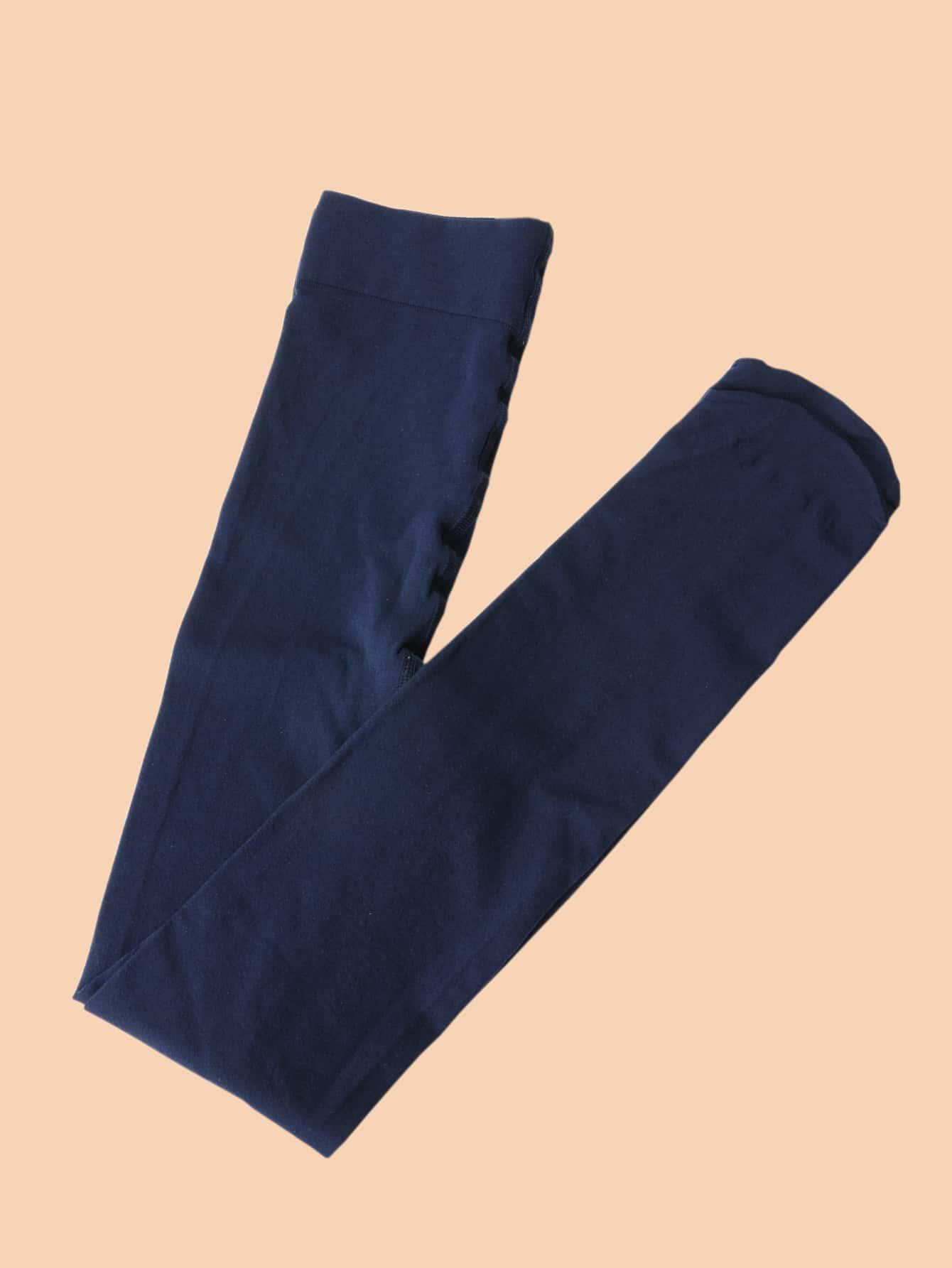 SHEIN GRANATOWE GŁADKIE RAJSTOPY S06__98-122