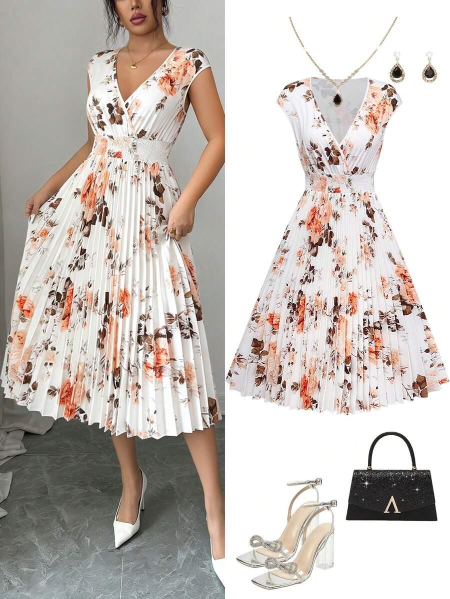 SHEIN MIDI SUKIENKA KWIATY S06__L