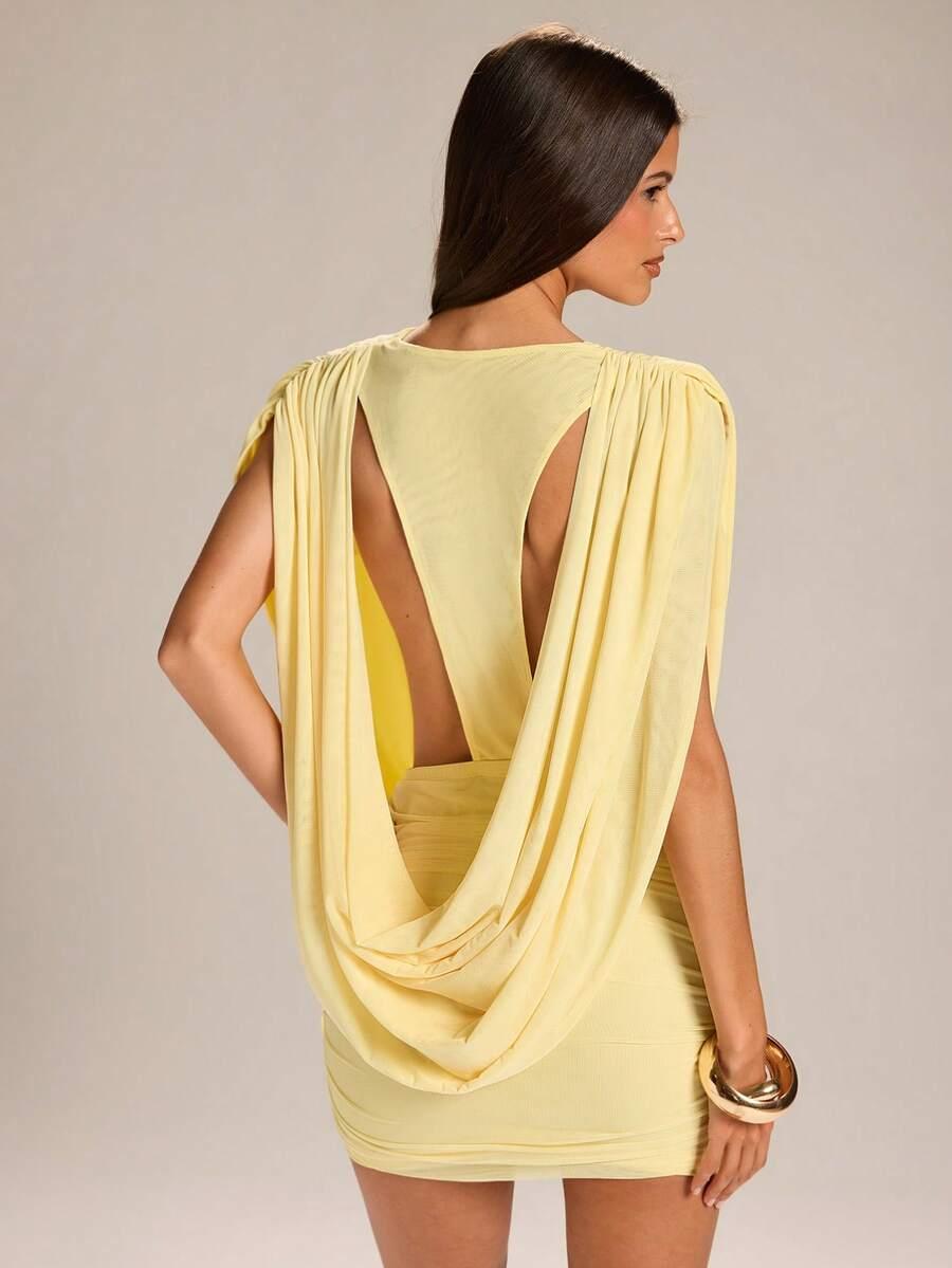 SHEIN ŻÓŁTA MINI SUKIENKA S06__L