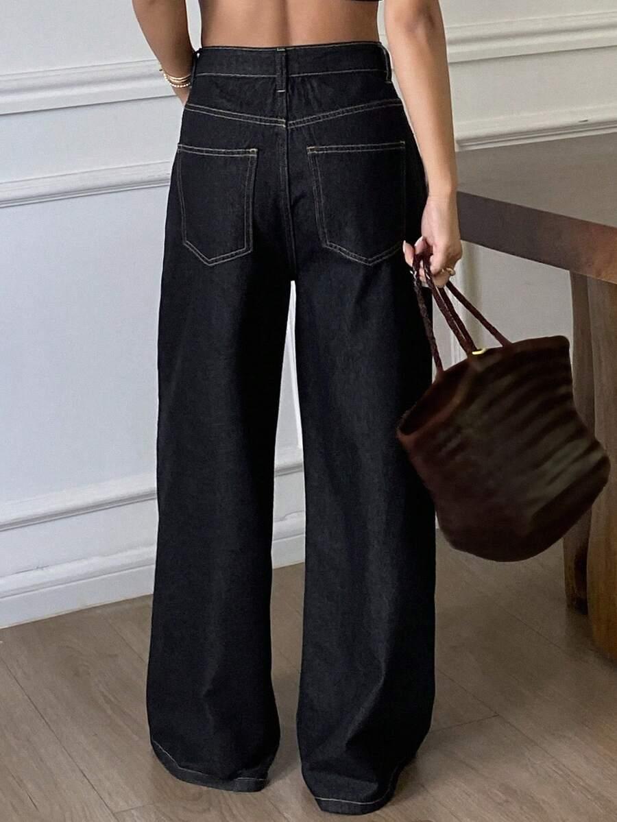 LIVESSO GRANATOWE SPODNIE JEANS S06__S