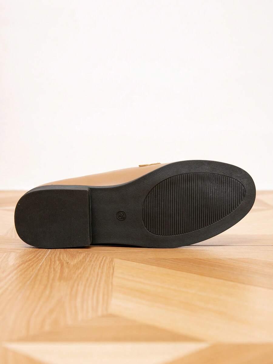 SHEIN BRĄZOWE MOKASYNY ZDOBIENIE S06__38