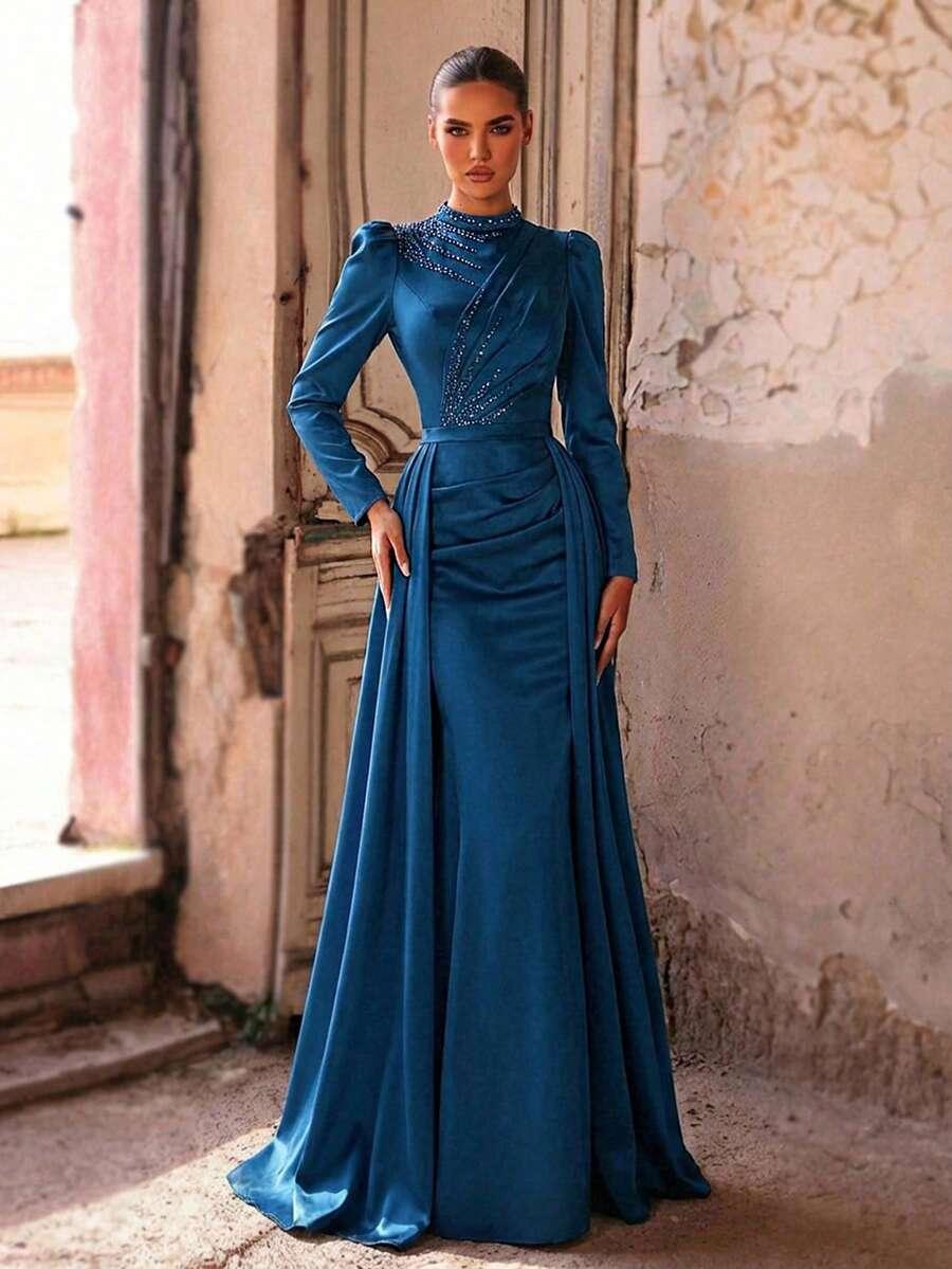 AUREIA NIEBIESKA MAXI SUKIENKA S06__S